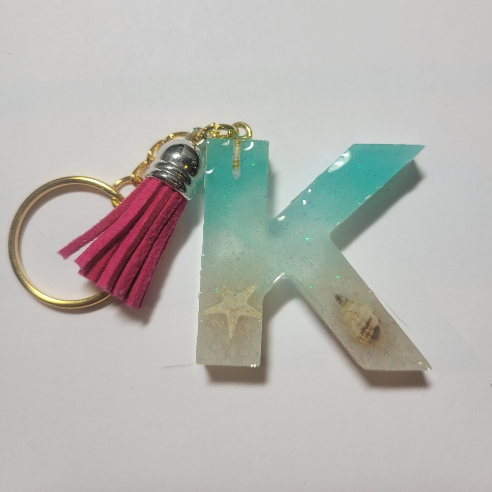 Initial K beach themed key chain.